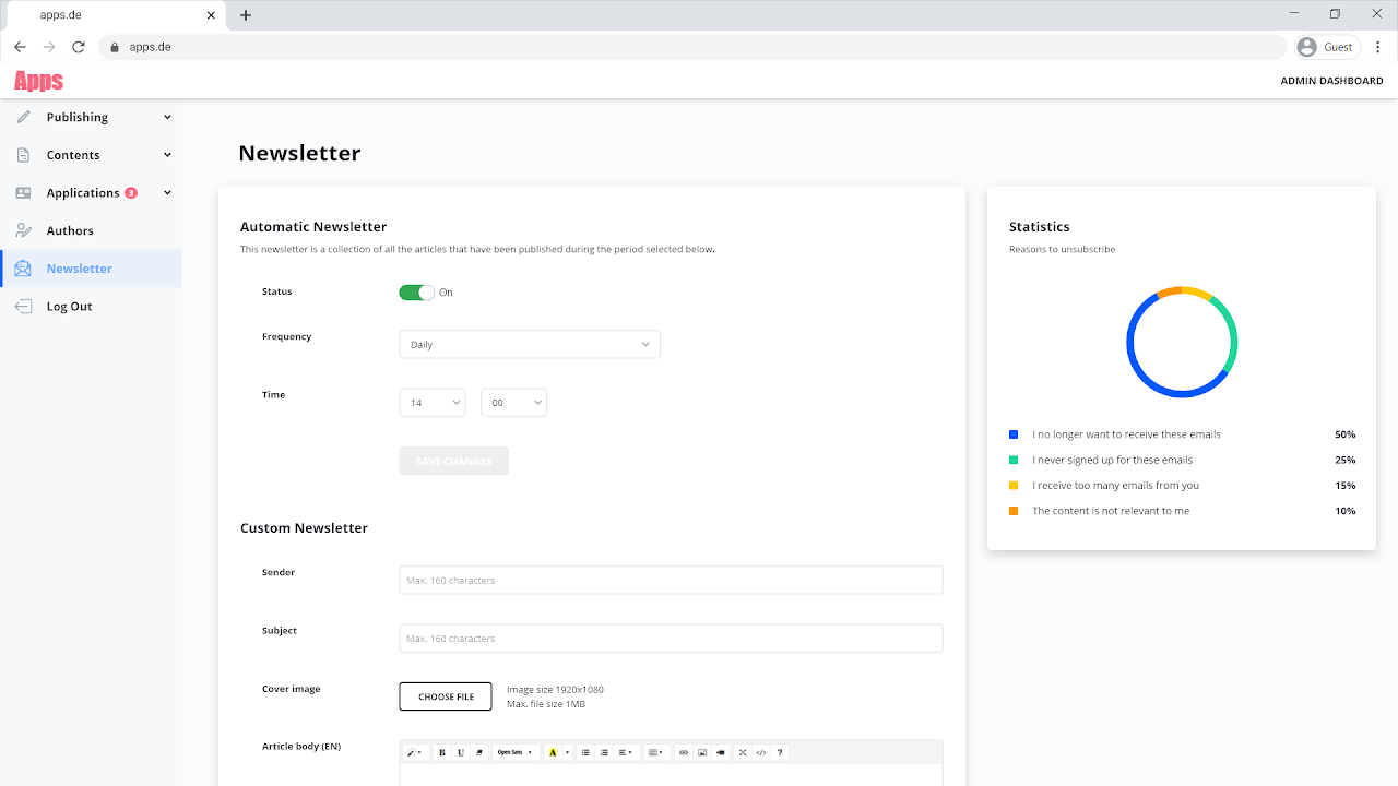 Figure 9. Admin Dashboard