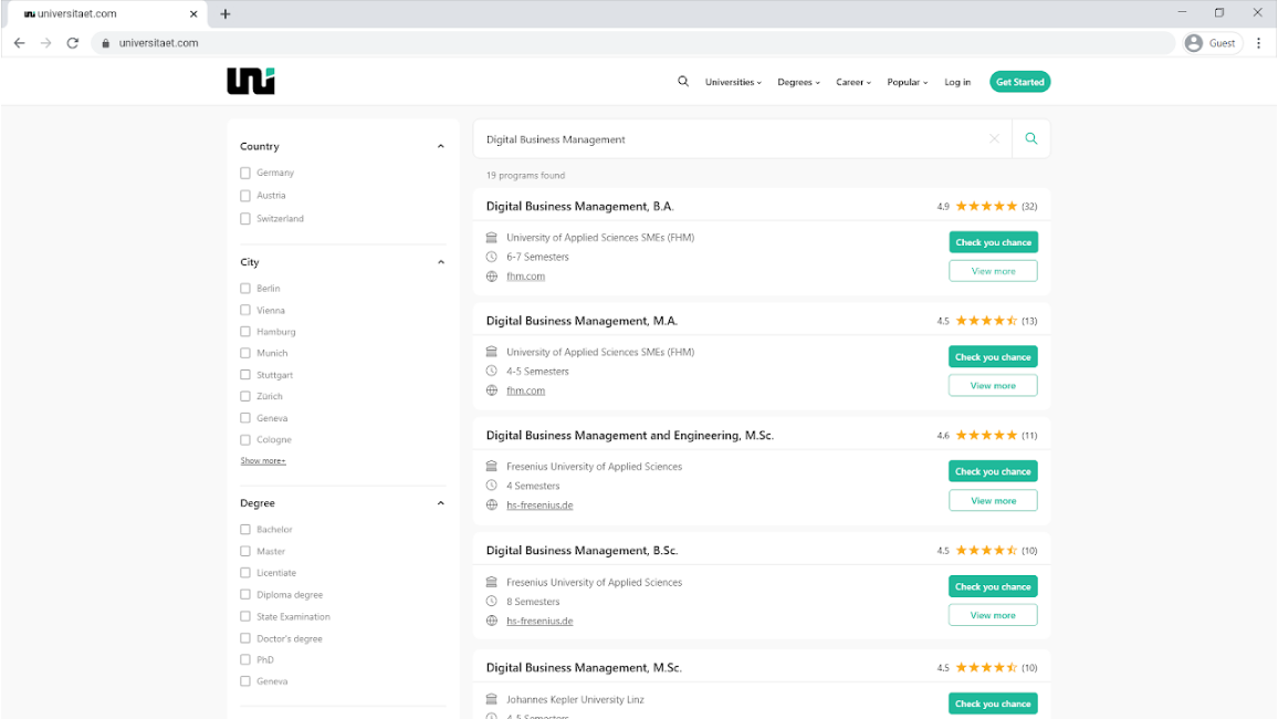 Redesigned results page